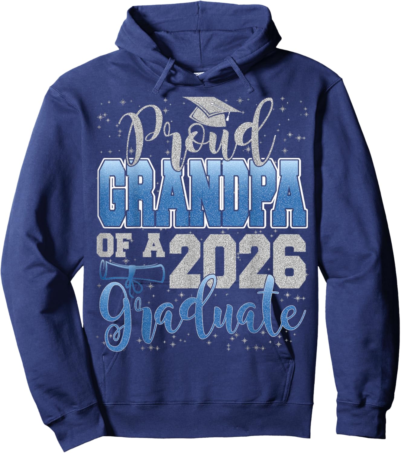 Proud Grandpa of a Class of 2026 Graduate Senior Graduation Hoodie - Hoodie | Navy