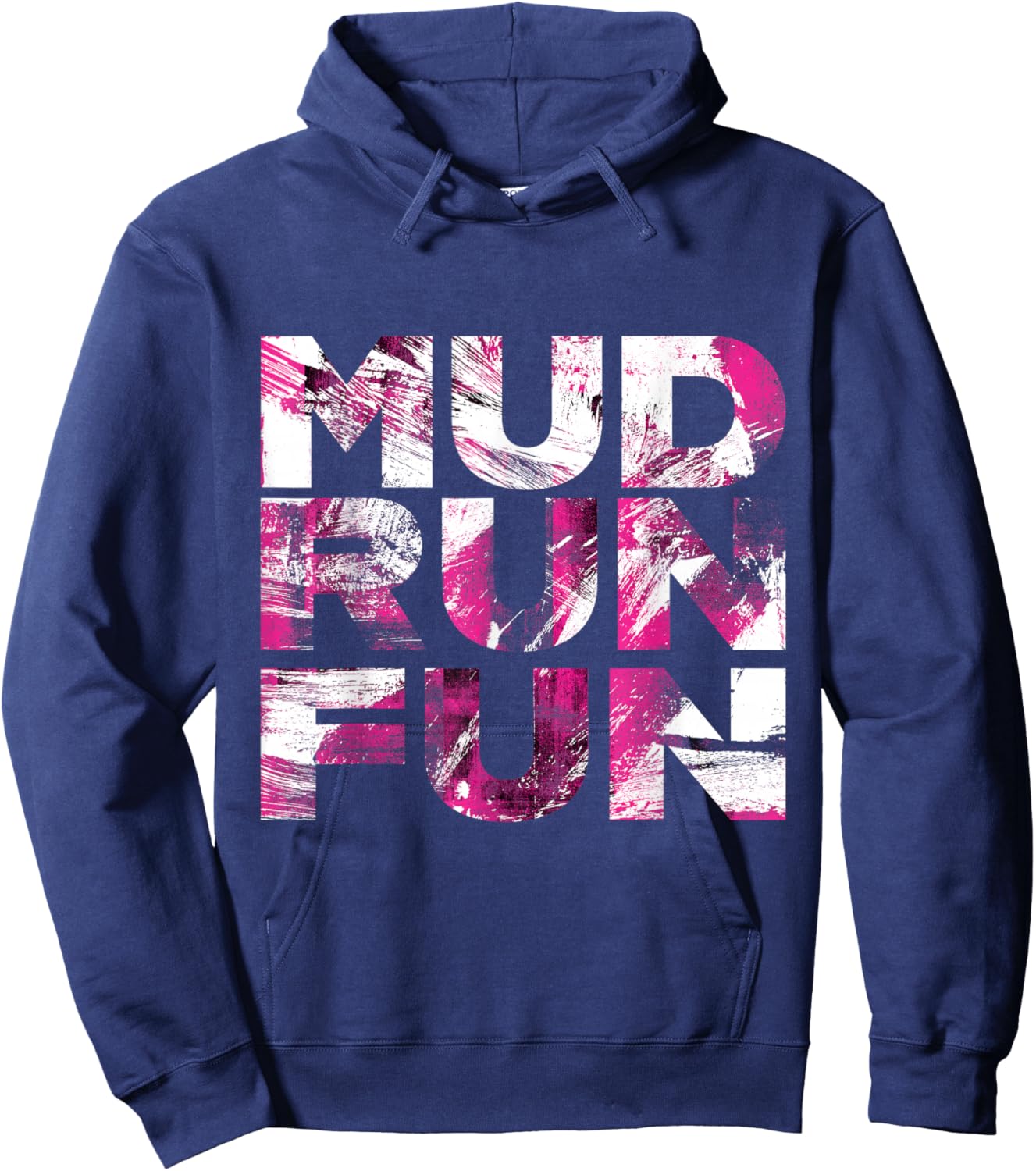 Mud Run Fun BRUSH Mudder PINK Trail Running and Mudding Hoodie - Hoodie | Navy