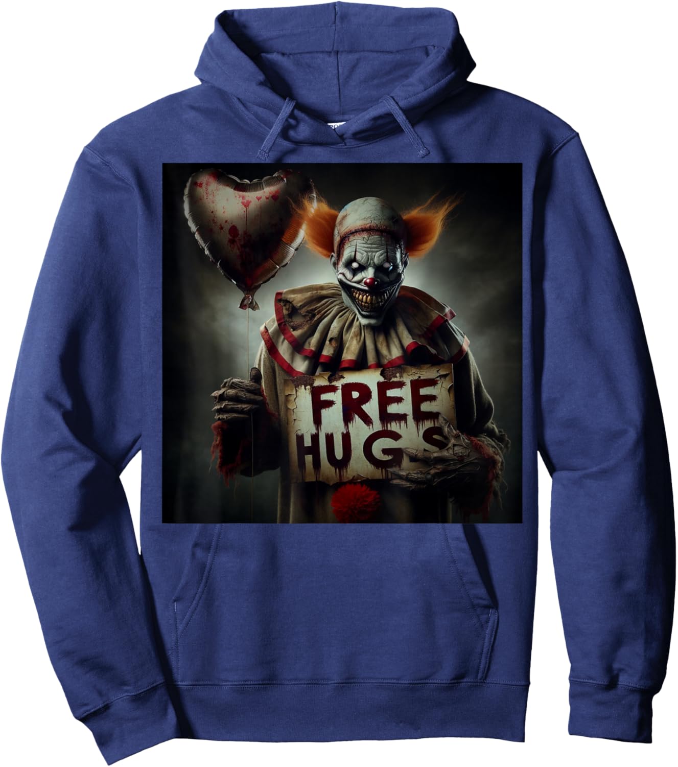 Kostenlose Umarmungen Gruseliger Clown Halloween-Horror zum Valentinstag Hoodie - Hoodie | Navy