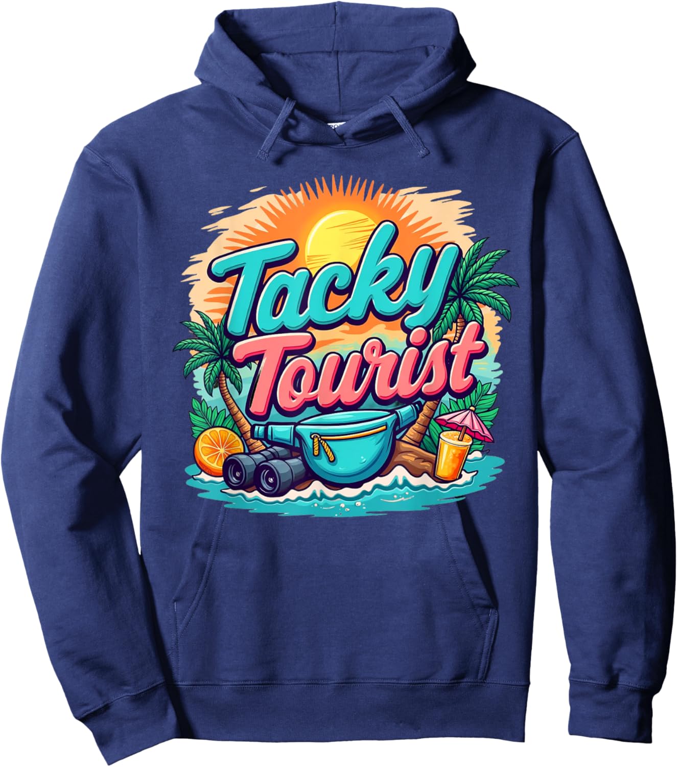 Vacay Wacky Tourist Outfit - Tacky Costume Idea Hoodie - Hoodie | Navy