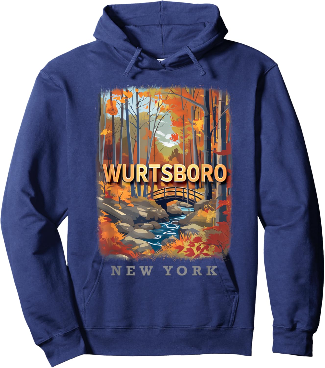 Wurtsboro New York NY Nature's Trail SD169 Hoodie - Hoodie | Navy