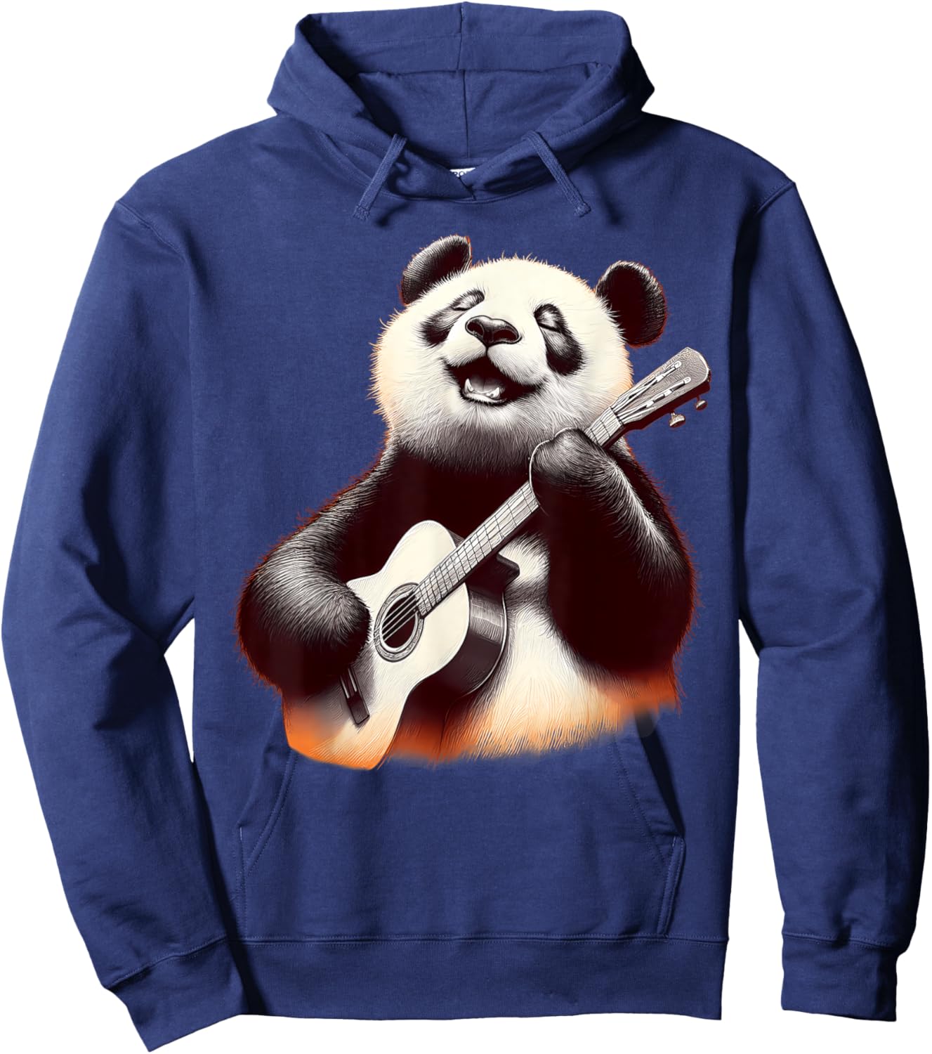 Giant Panda Playing Guitar Funny Rock Music Guitar Panda Hoodie - Hoodie | Navy