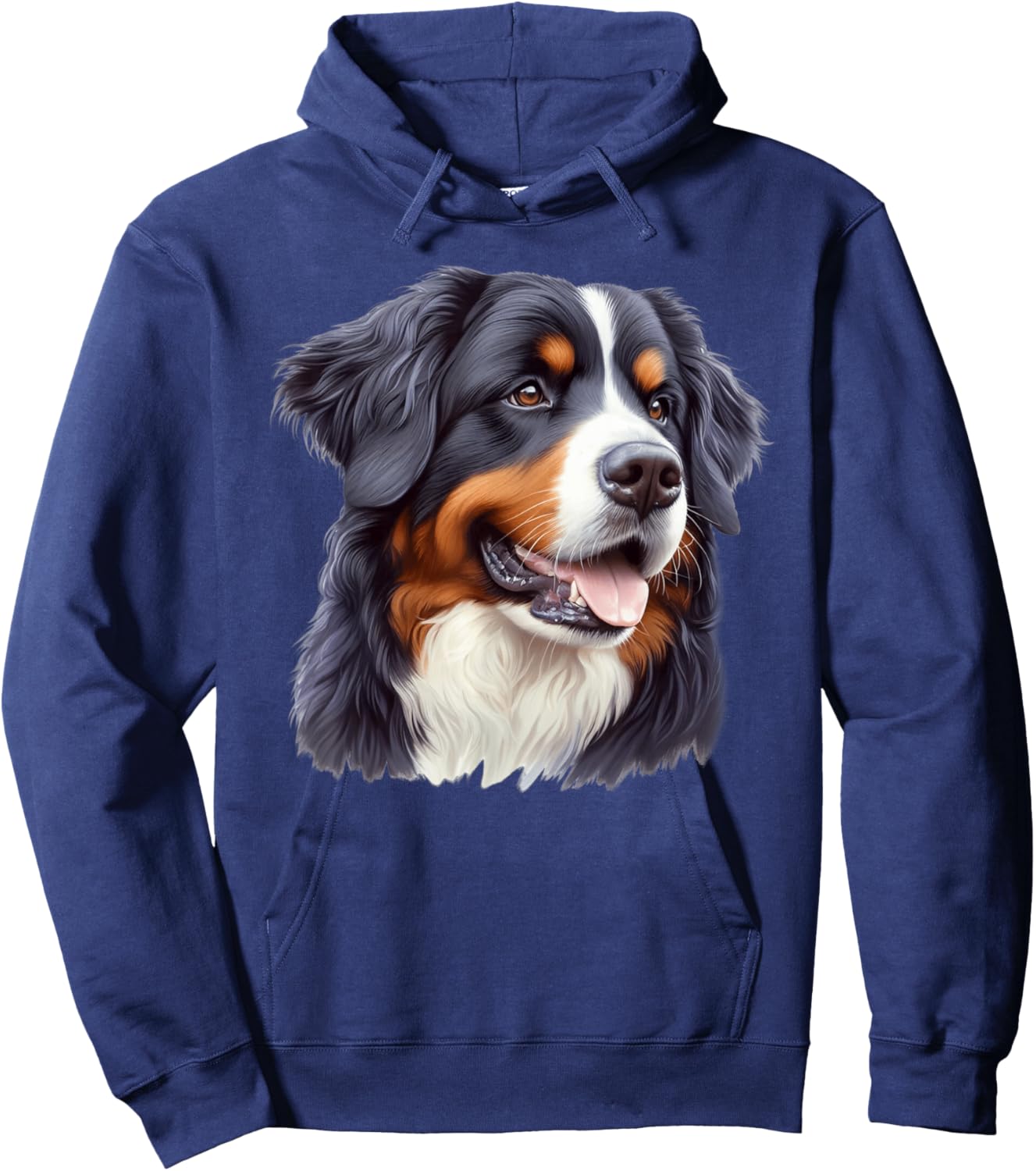 Portrait of Bernese Mountain Dog , Black, S Hoodie - Hoodie | Navy