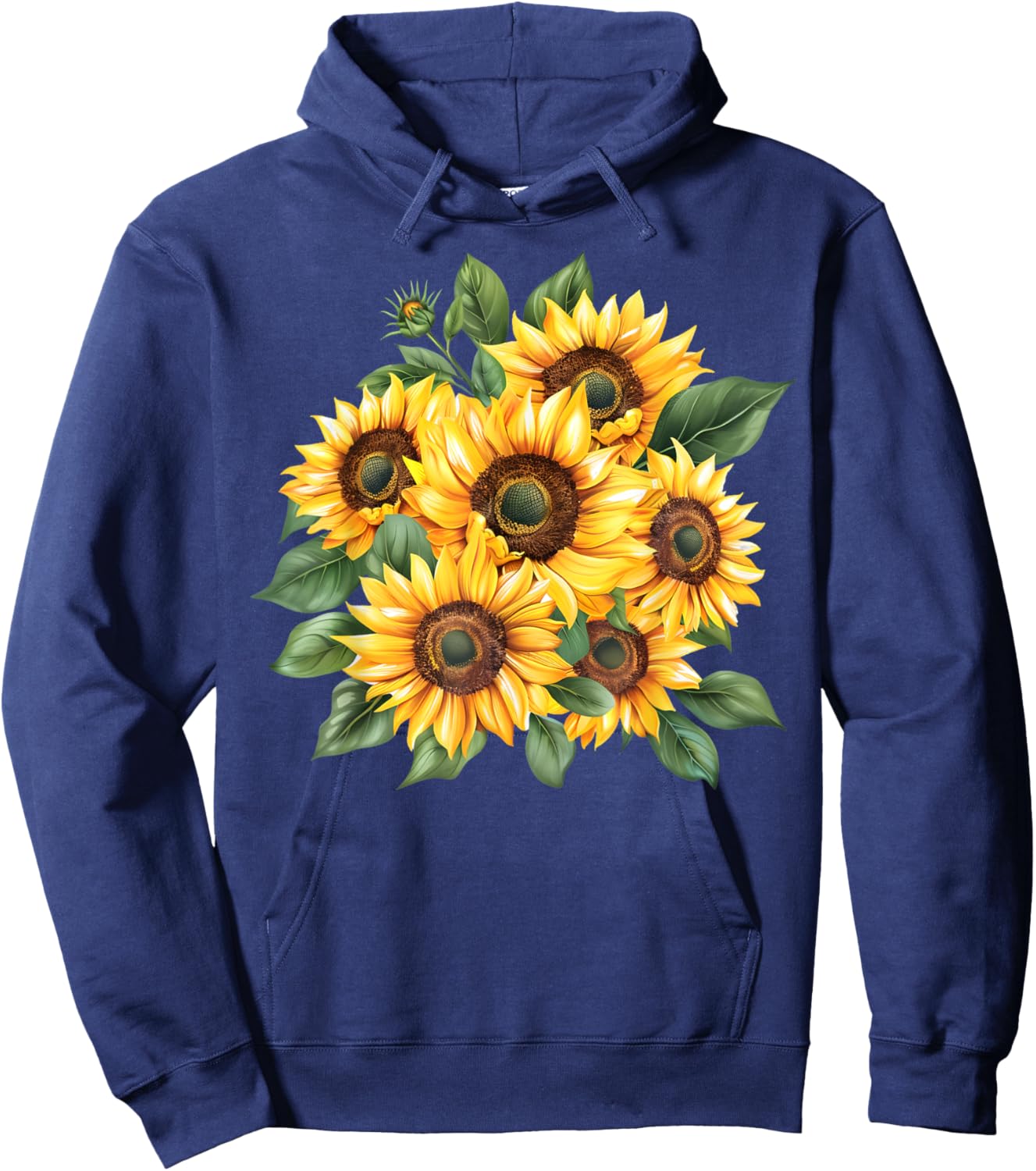 Yellow Sunflowers Cute Summer Flowers Women Beach Vibes Hoodie - Hoodie | Navy