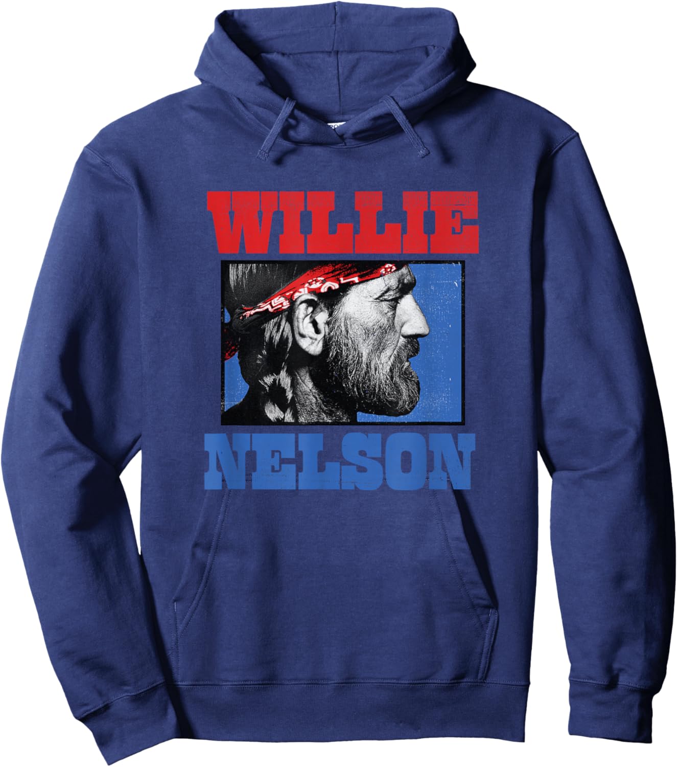 Official Willie Nelson Bandana Hoodie - Hoodie | Navy