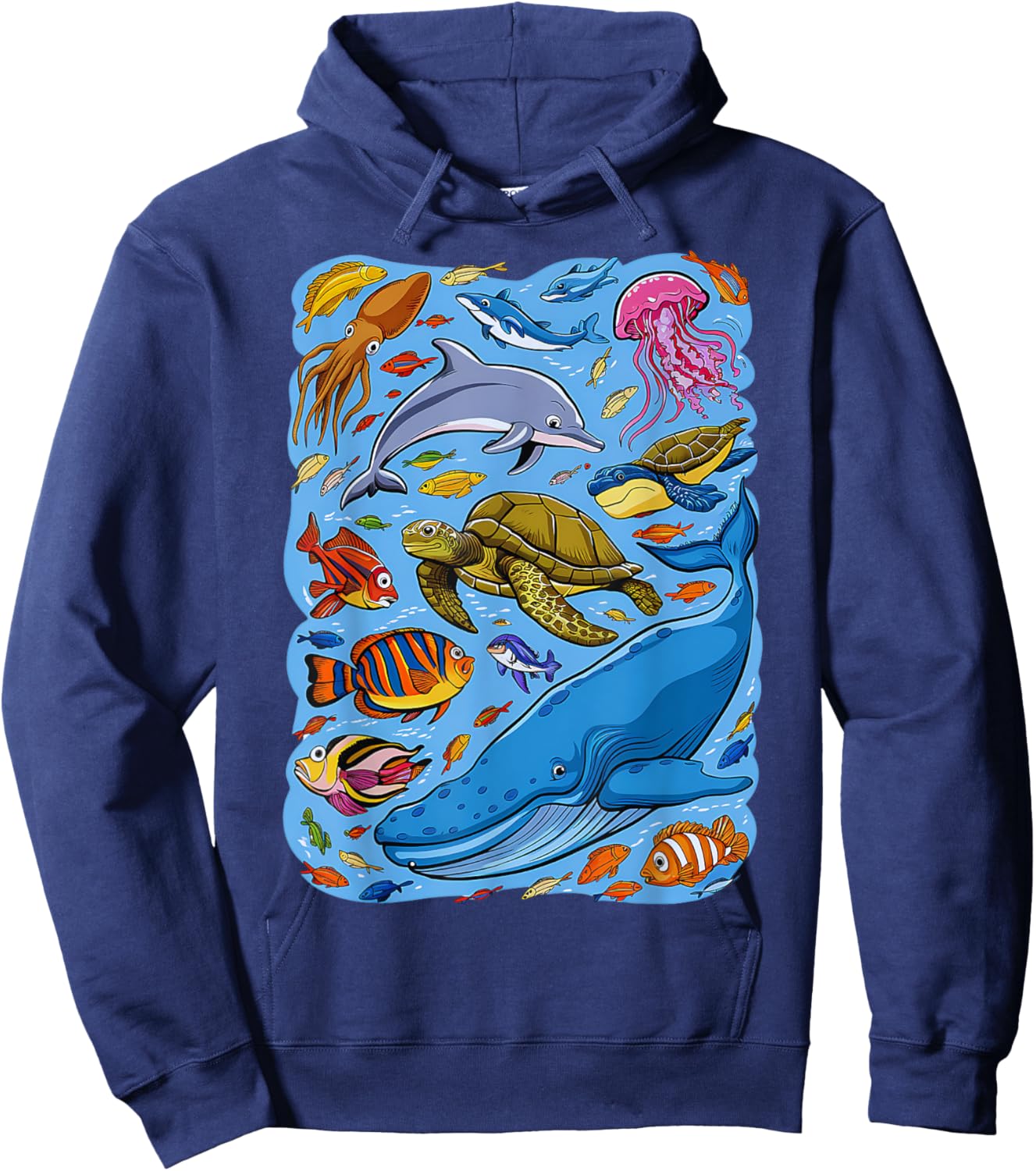 Sea Creature Animal Marine Ocean Life Kids Boys Teens Hoodie - Hoodie | Navy