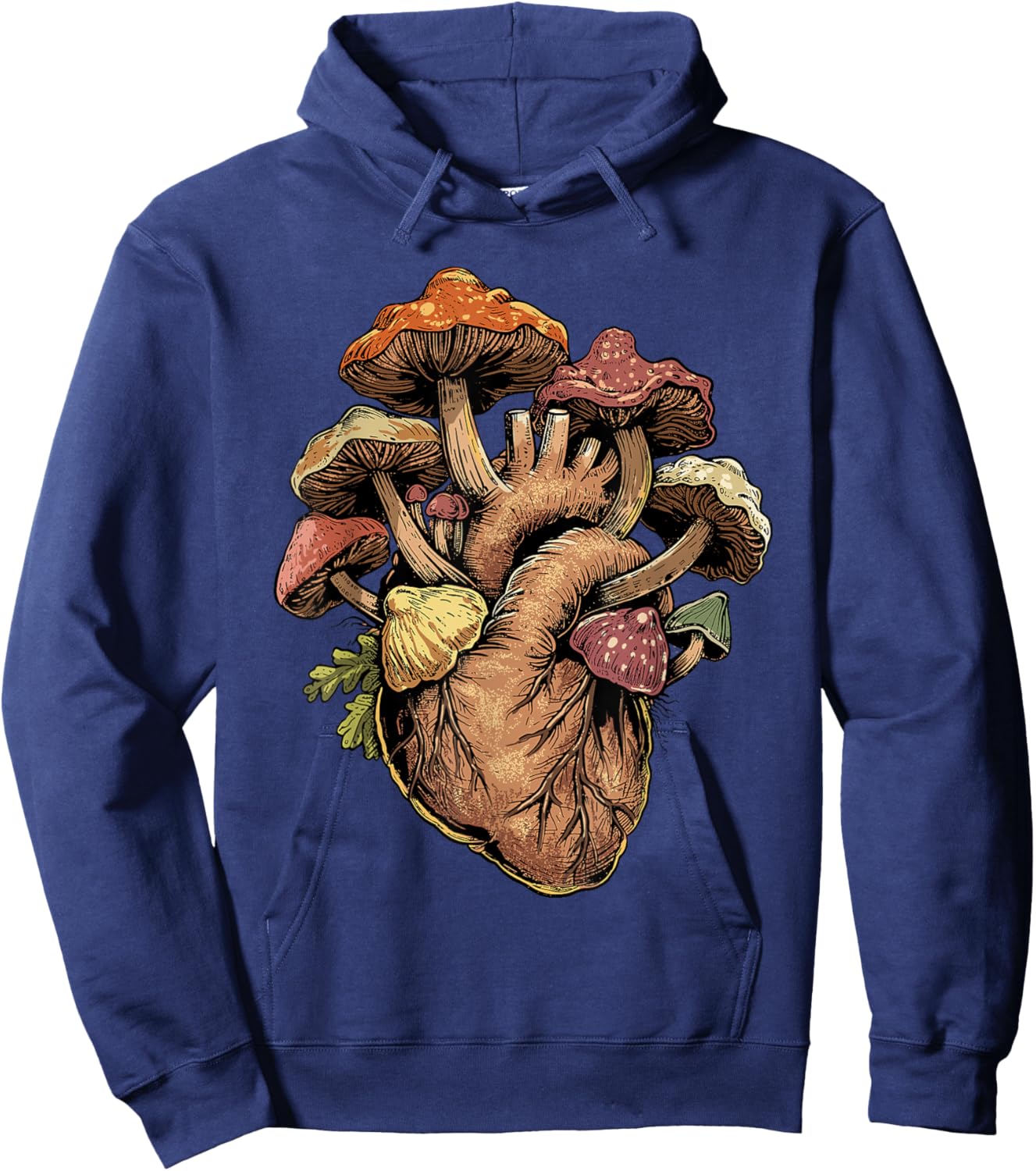 Mushroom Shirt Anatomical Heart Morel Love Mushroom Hunter Hoodie - Hoodie | Navy