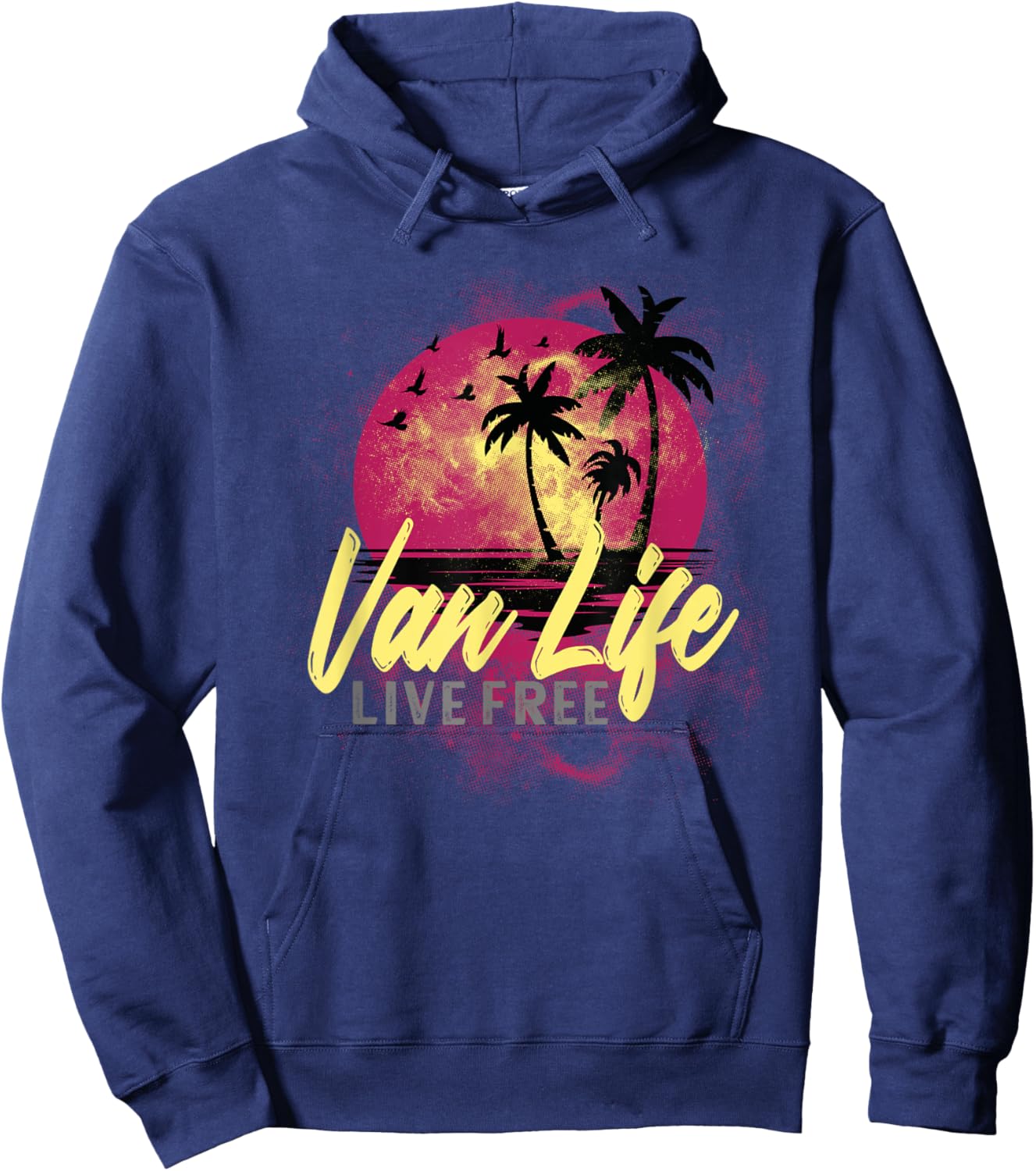 Retro Vintage Van Life is the Real Adventure Hoodie - Hoodie | Navy
