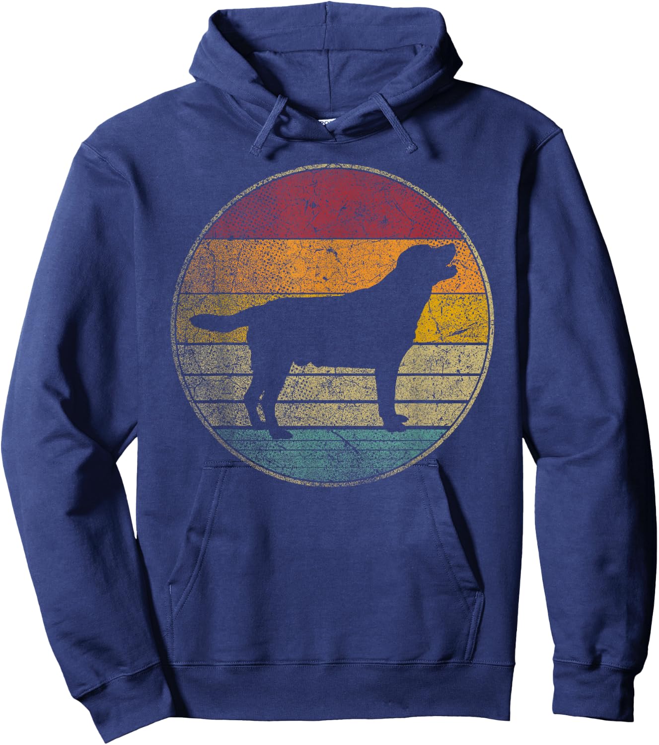 Labrador Retriever Dog Vintage Distressed Retro Silhouette Women Kids Hoodie - Hoodie | Navy
