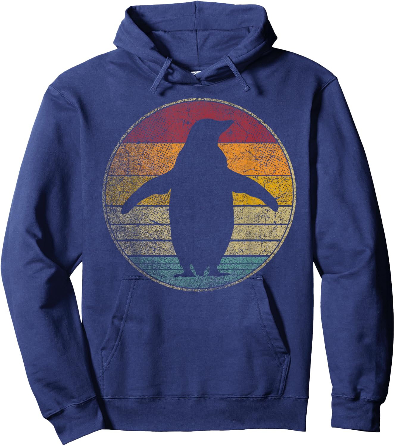Penguin Bird Nature Ocean Sea Vintage Distressed Retro Hoodie - Hoodie | Navy