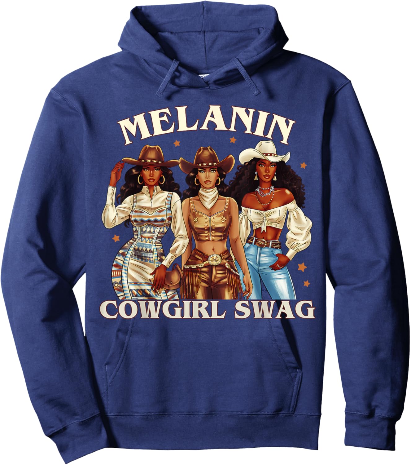 Black Women African Melanin Cowgirl Swag Black History Women Hoodie - Hoodie | Navy