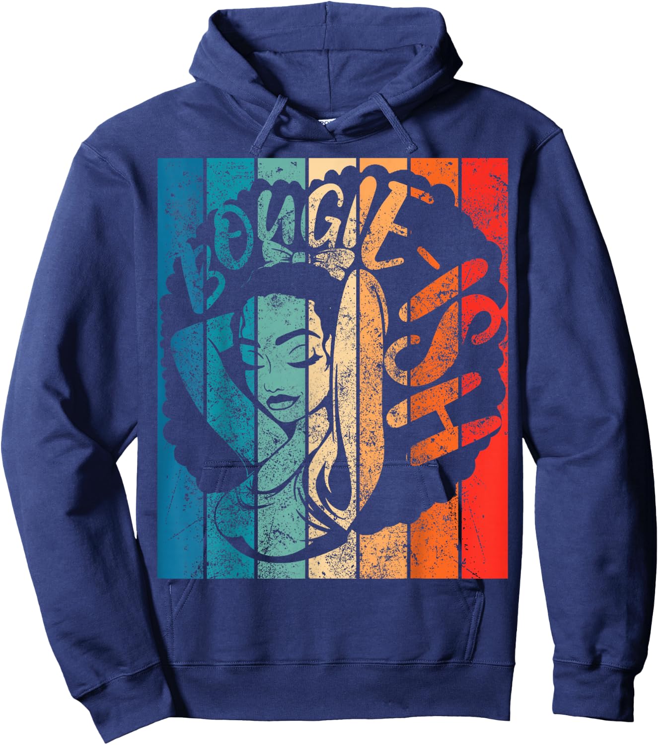 Retro Bougie-ish Mad Hustle Dope Soul Melanin Hoodie - Hoodie | Navy