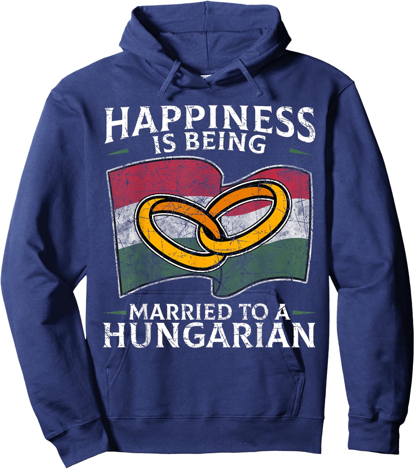 Hungarian Marriage Hungary Married Heritage Flag Culture Hoodie - Hoodie | Navy