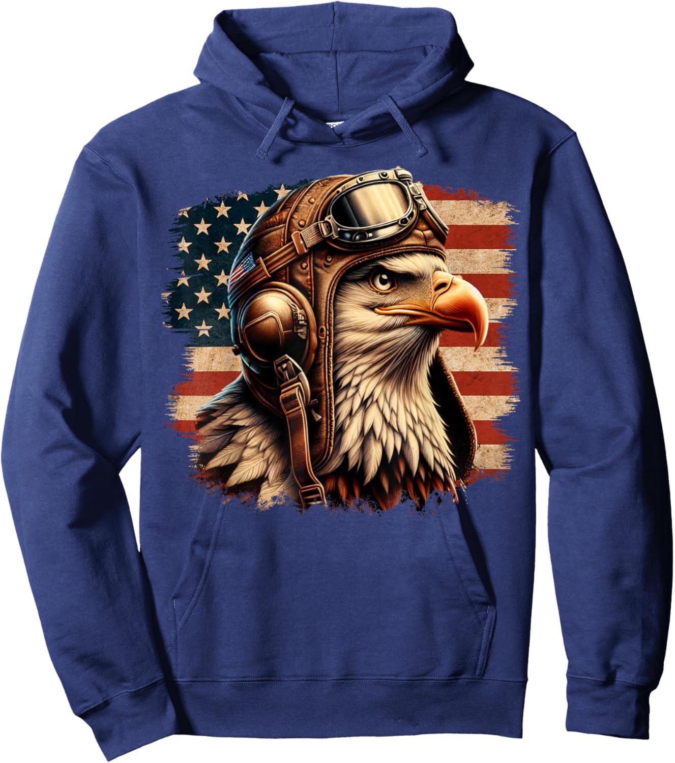 4th of July Patriotic American Shirt Eagle Fighter Pilot Women Kids Men Hoodie - Hoodie | Navy