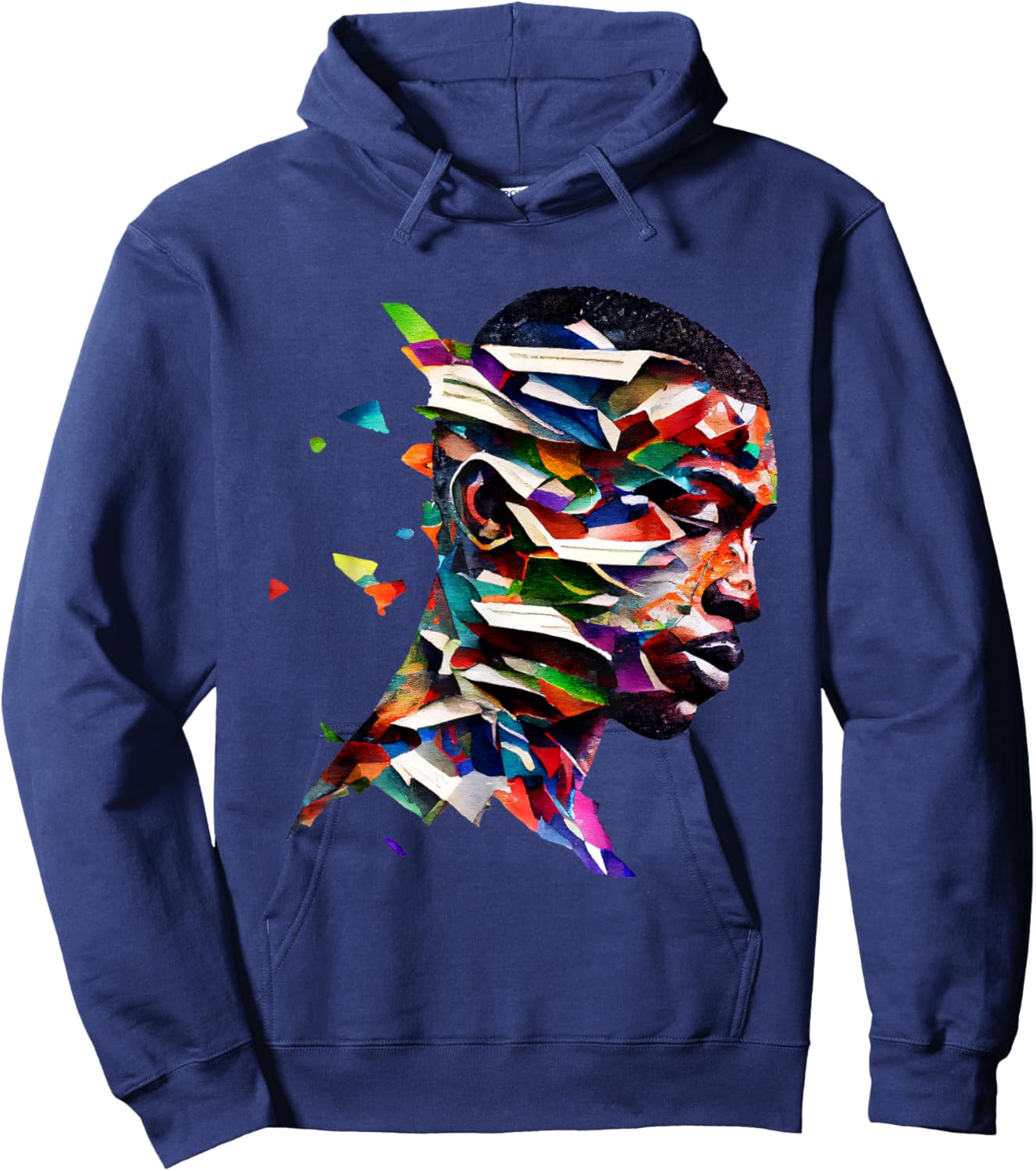 Black Man African Abstract Art Colorful Painting Melanin Fun Hoodie - Hoodie | Navy