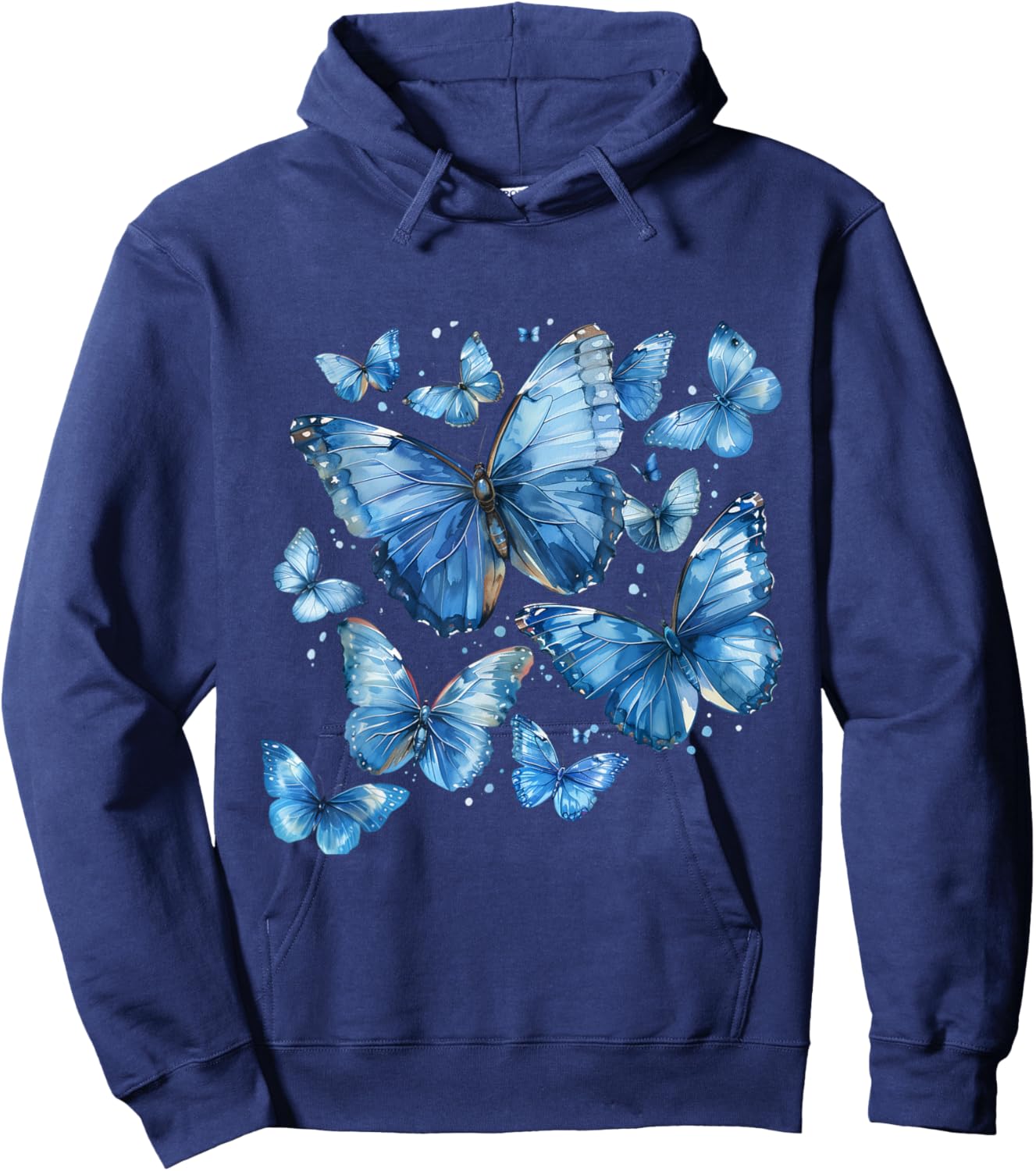 Blue Butterfly gardening Lepidoptera Lover Entomologist Hoodie - Hoodie | Navy