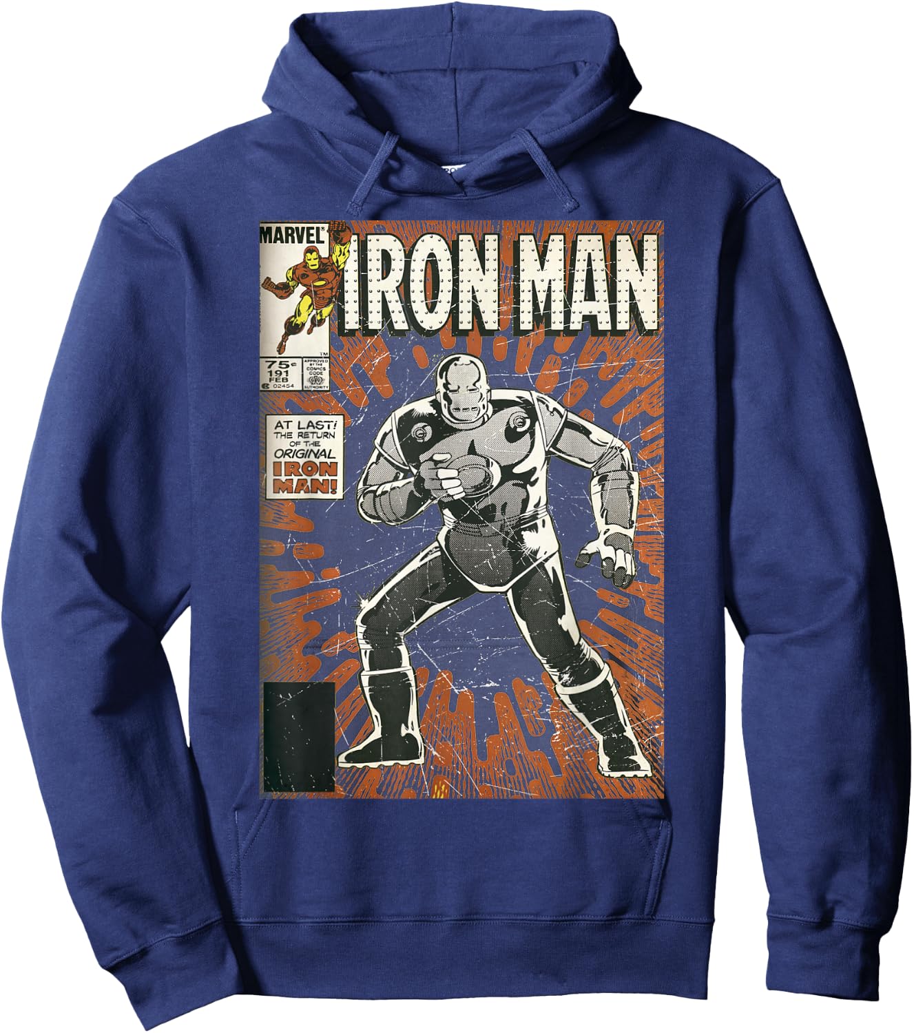 Marvel Avengers Iron Man Original Old School Comic Cover Hoodie - Hoodie | Navy