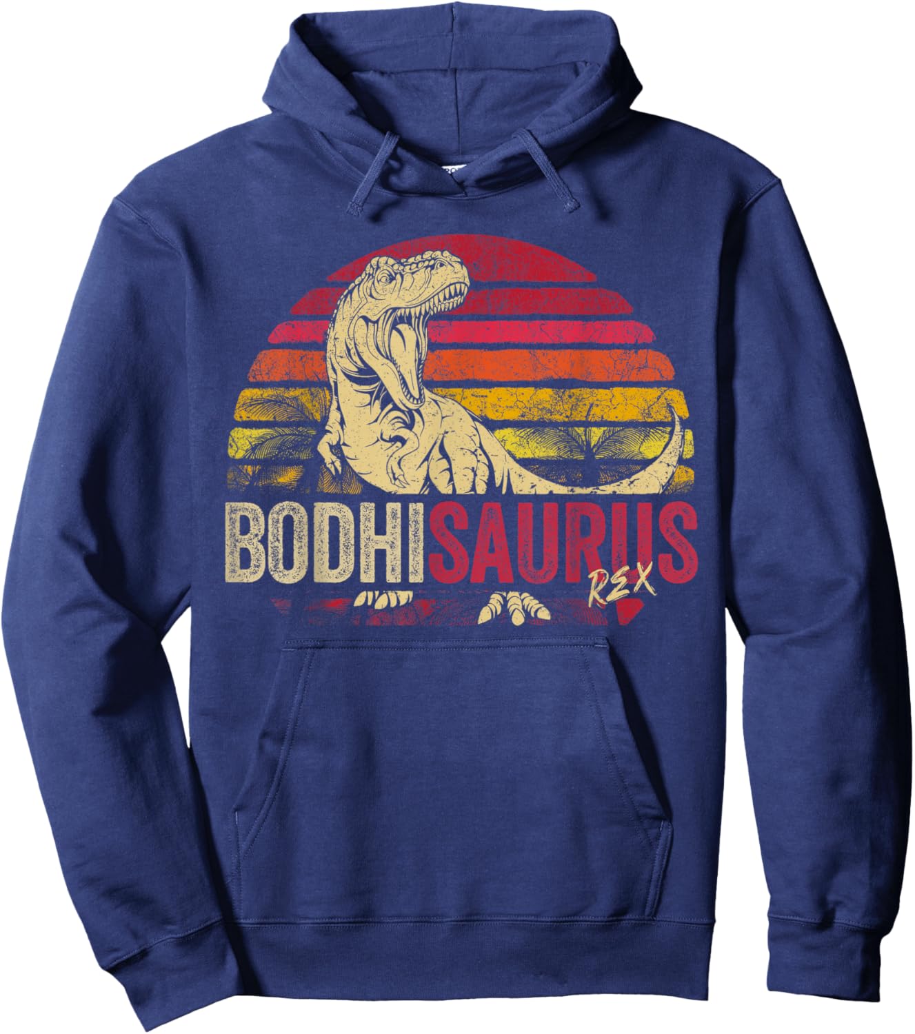 Bodhi Saurus Funny Personalized Dinosaur T Rex Boys Name Hoodie - Hoodie | Navy