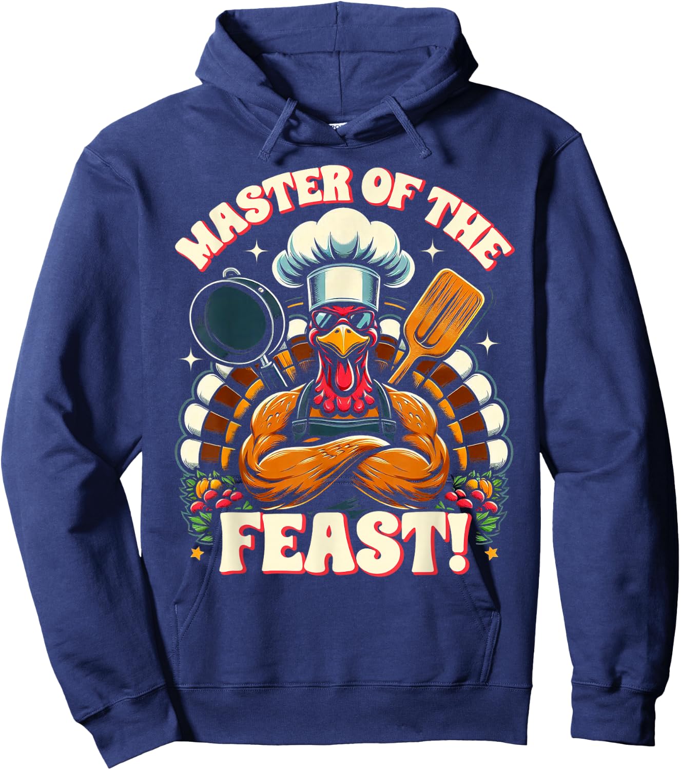 Master of the Feast – Thanksgiving Chef Turkey Hoodie - Hoodie | Navy