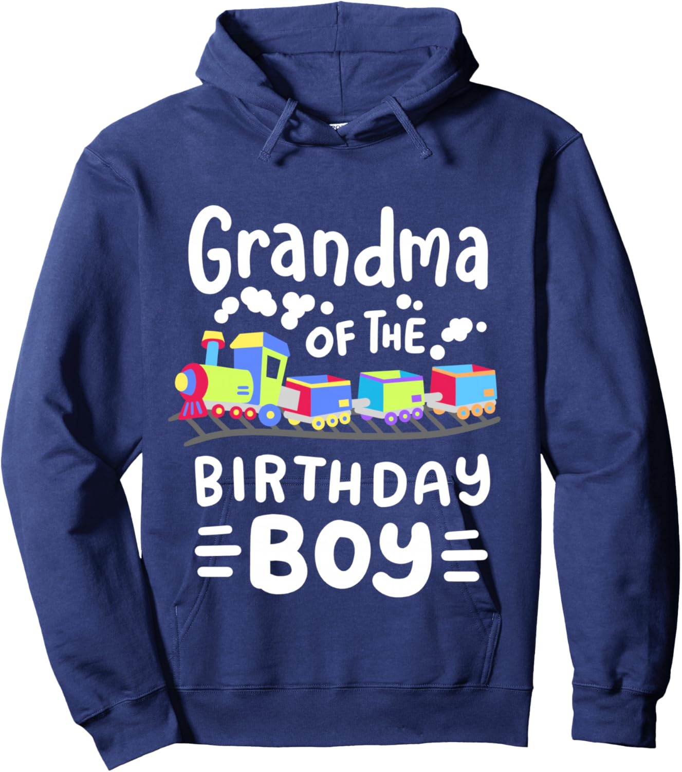 Grandma of the Birthday Boy Choo Choo Train Family Matching Hoodie - Hoodie | Navy