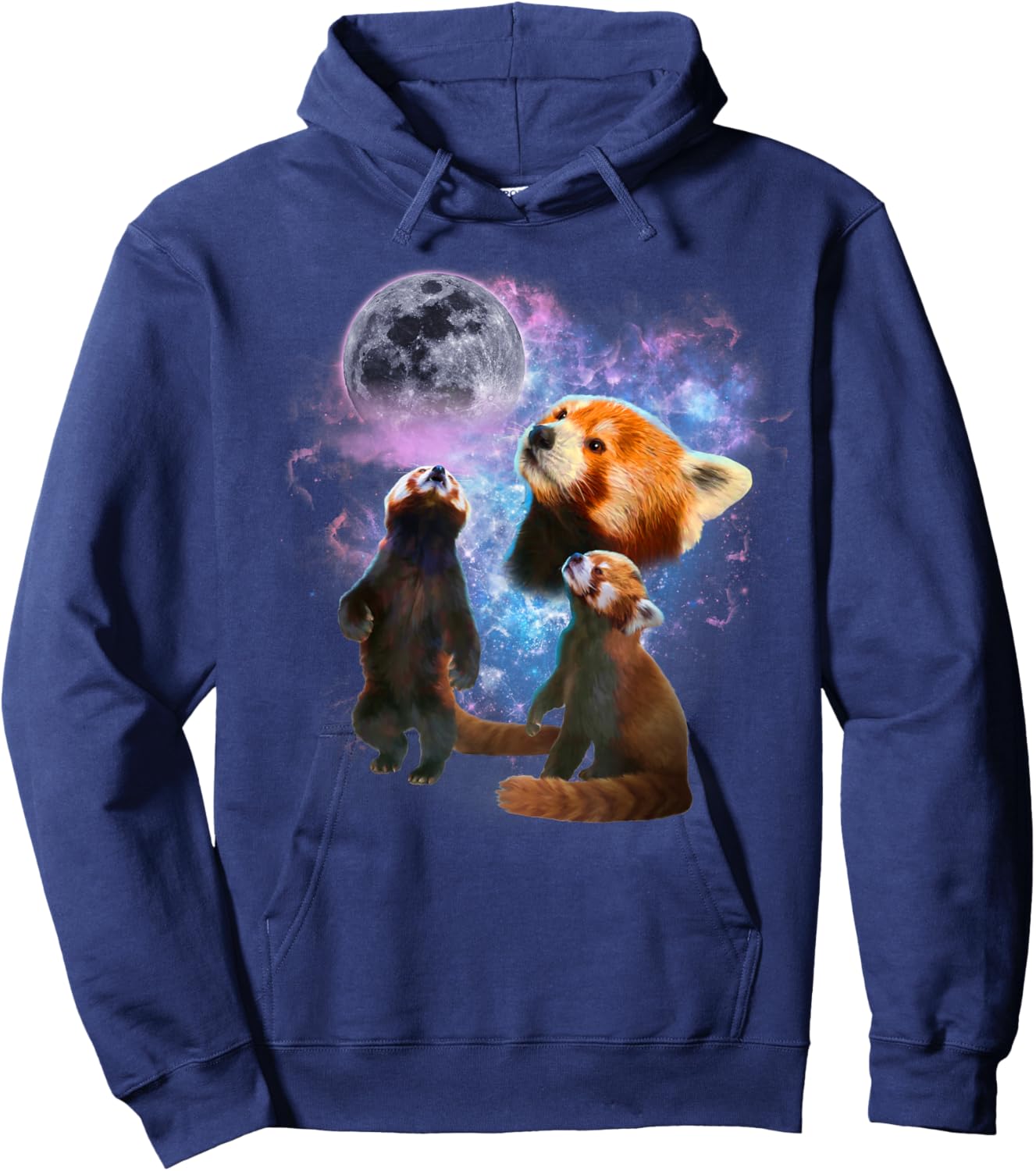 Howling at the Moon Red Panda Shirt - Red Panda Hoodie - Hoodie | Navy