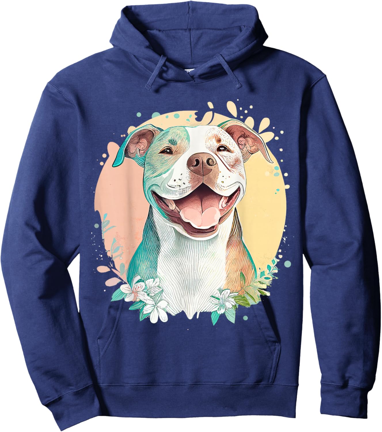 Pit Bull Mom Dog Lover Colorful Artistic Pitbull Owner Women Hoodie - Hoodie | Navy