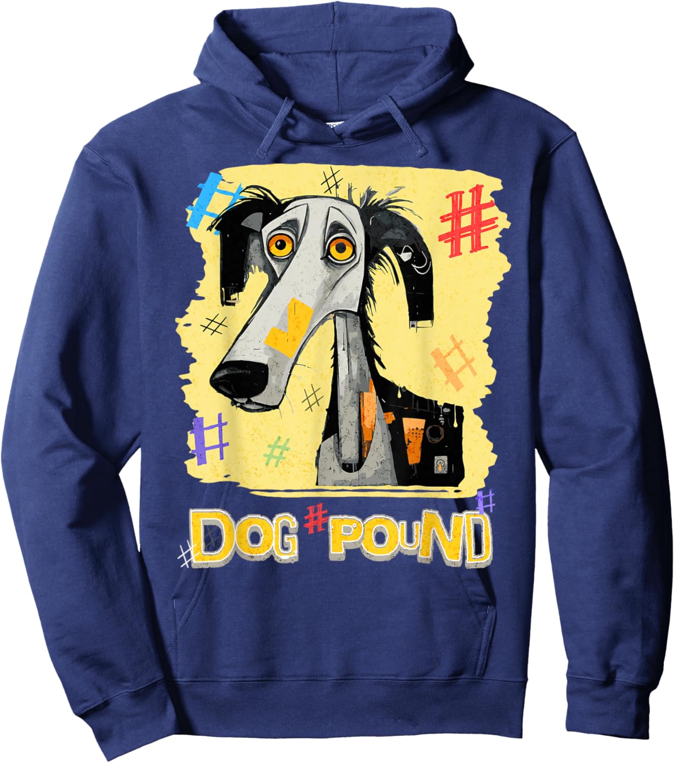 Confused Dog Worried About The Pound Sign Fun Pun Wordplay Men Women Hoodie - Hoodie | Navy