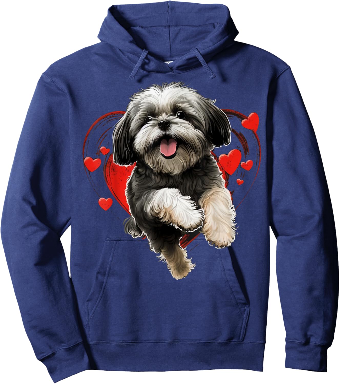 Shih Tzu Love Heart for Valentines Day on Shih Tzu Lover Hoodie - Hoodie | Navy