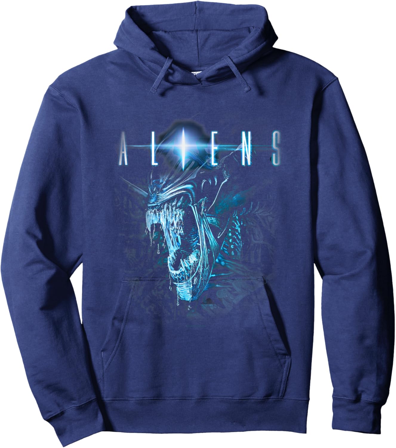 Aliens Iconic Epic Queen Xenomorph Angry Big Chest Portrait Hoodie - Hoodie | Navy