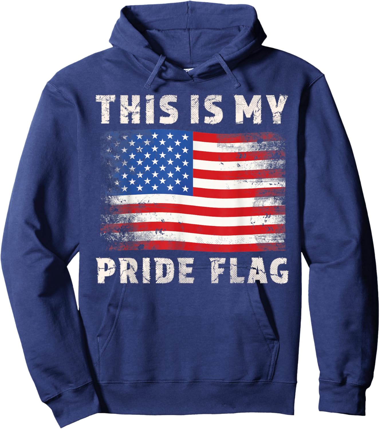 This Is My Pride Flag Shirt Patriotic USA Flag 4th July Hoodie - Hoodie | Navy