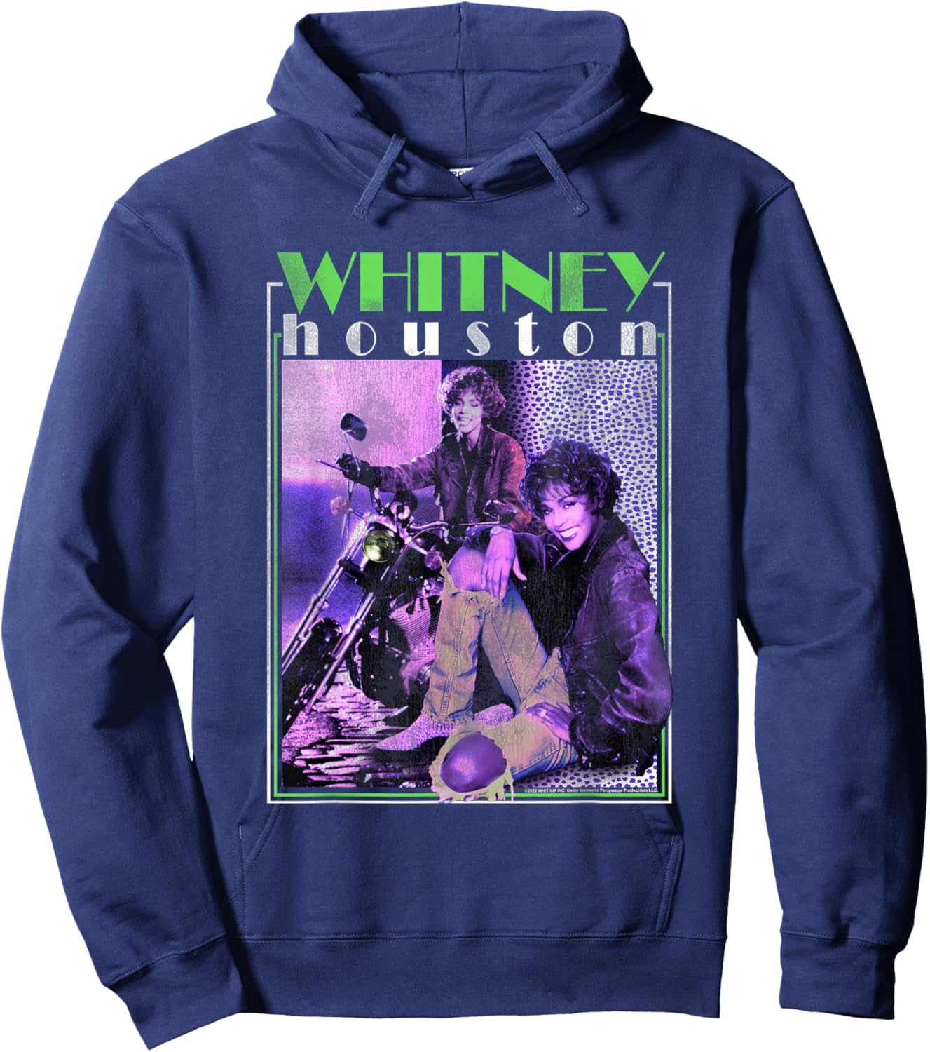 Whitney Houston Motorcycle Queen Hoodie - Hoodie | Navy