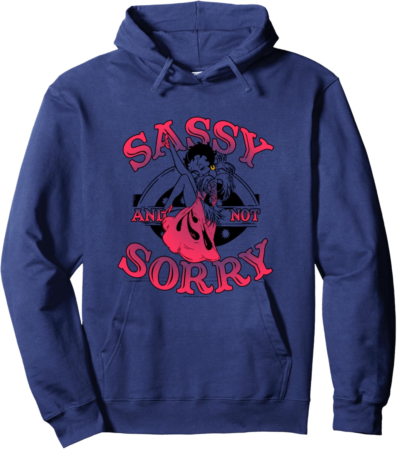 Betty Boop Sassy And Not Sorry Vintage Art Deco Portrait Hoodie - Hoodie | Navy