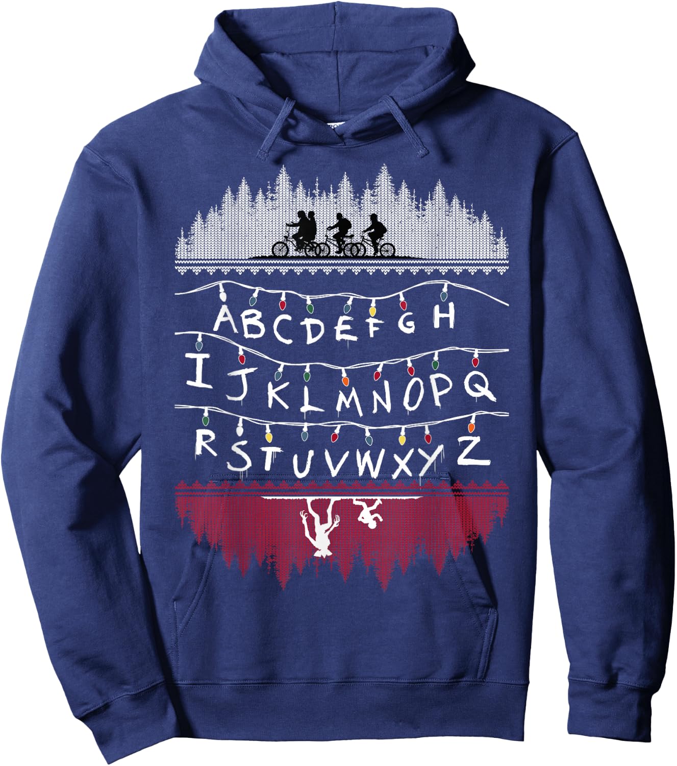 Netflix Stranger Things Alphabet Lights Hoodie - Hoodie | Navy