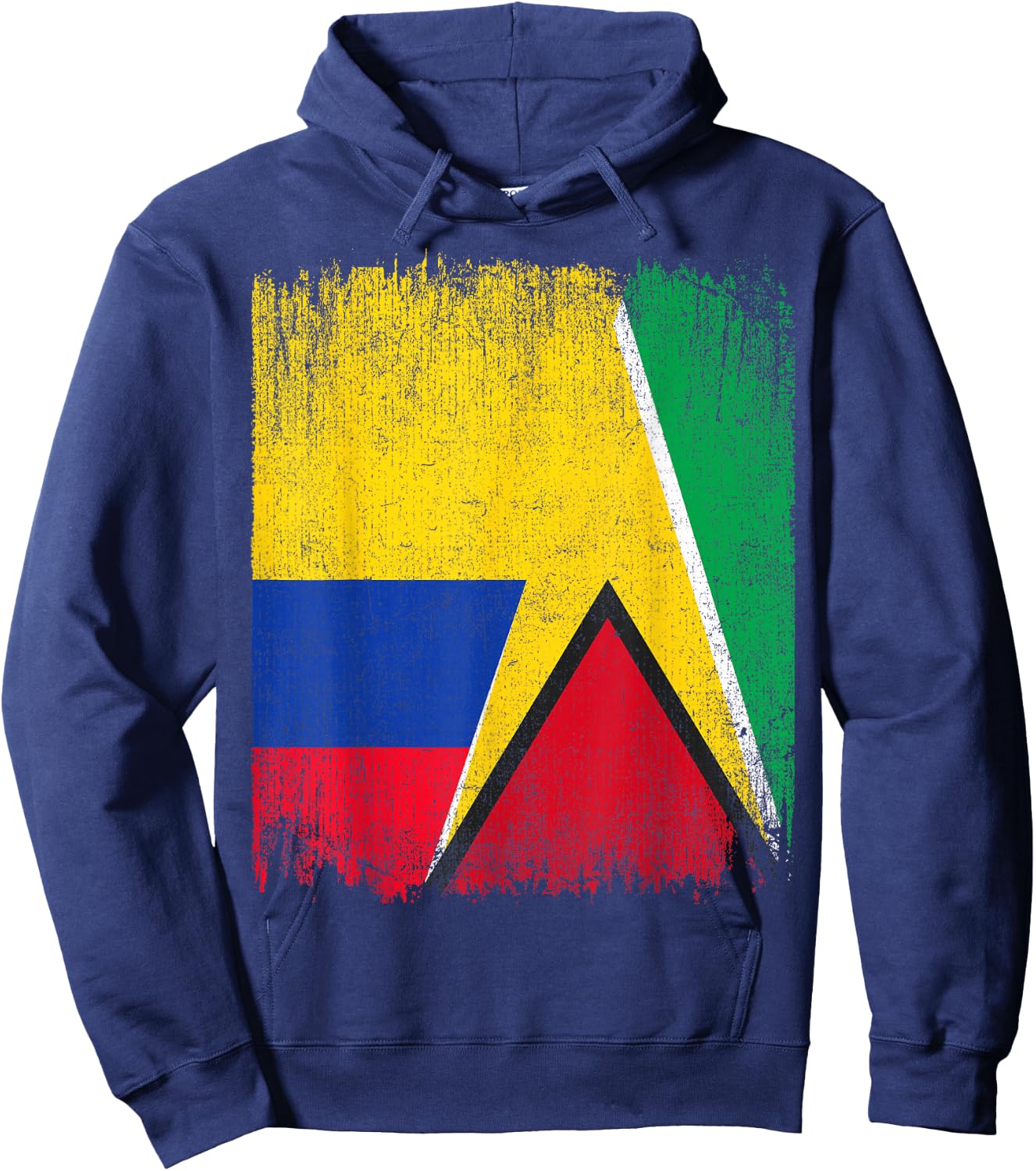 Half Colombia Guyana Flag Colombian Guyanese Pride Roots Hoodie - Hoodie | Navy