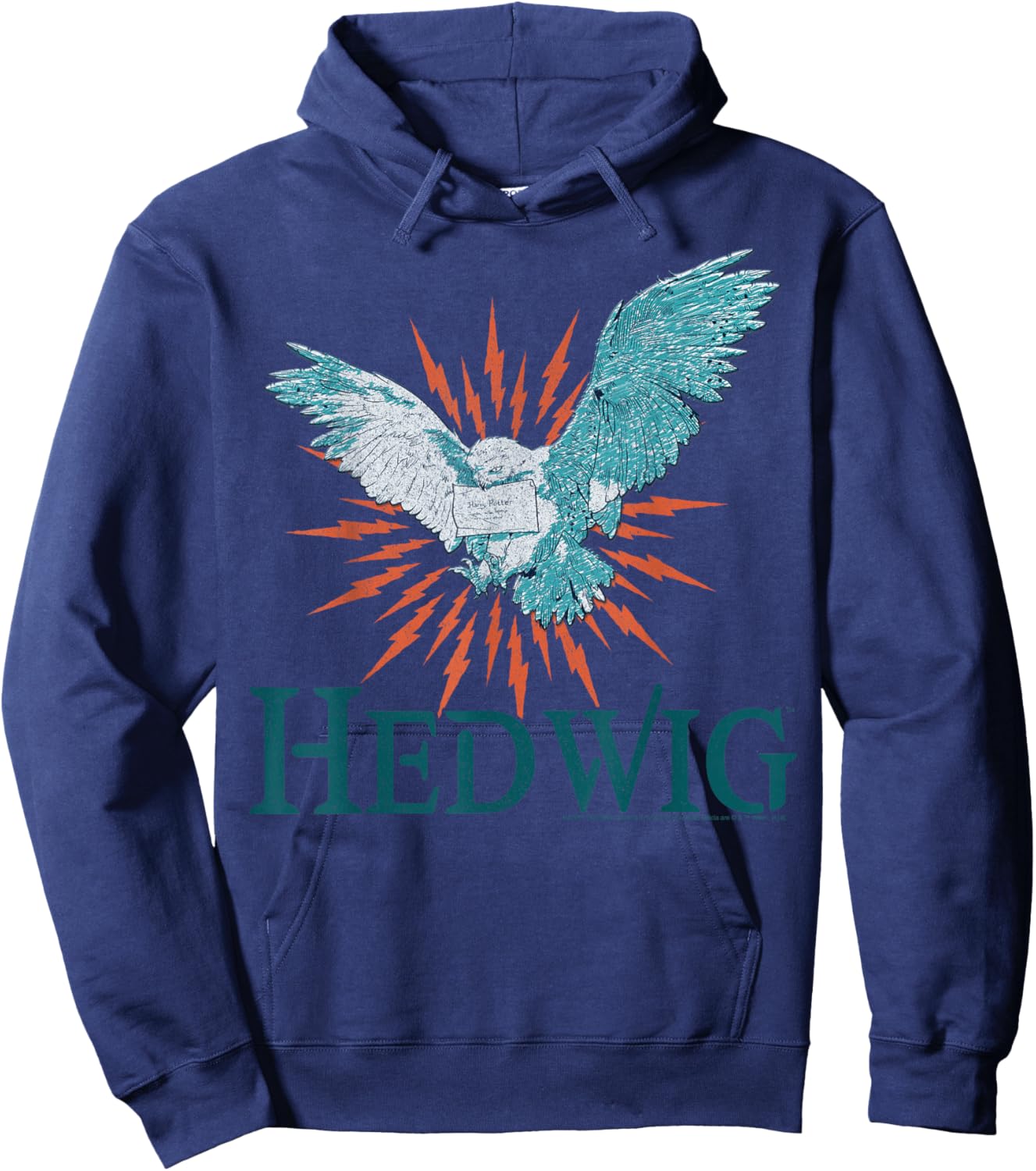 Harry Potter Official Hedwig Portrait - Men's Adult Black Short Sleeve Graphic Applique - Small Hoodie - Hoodie | Navy