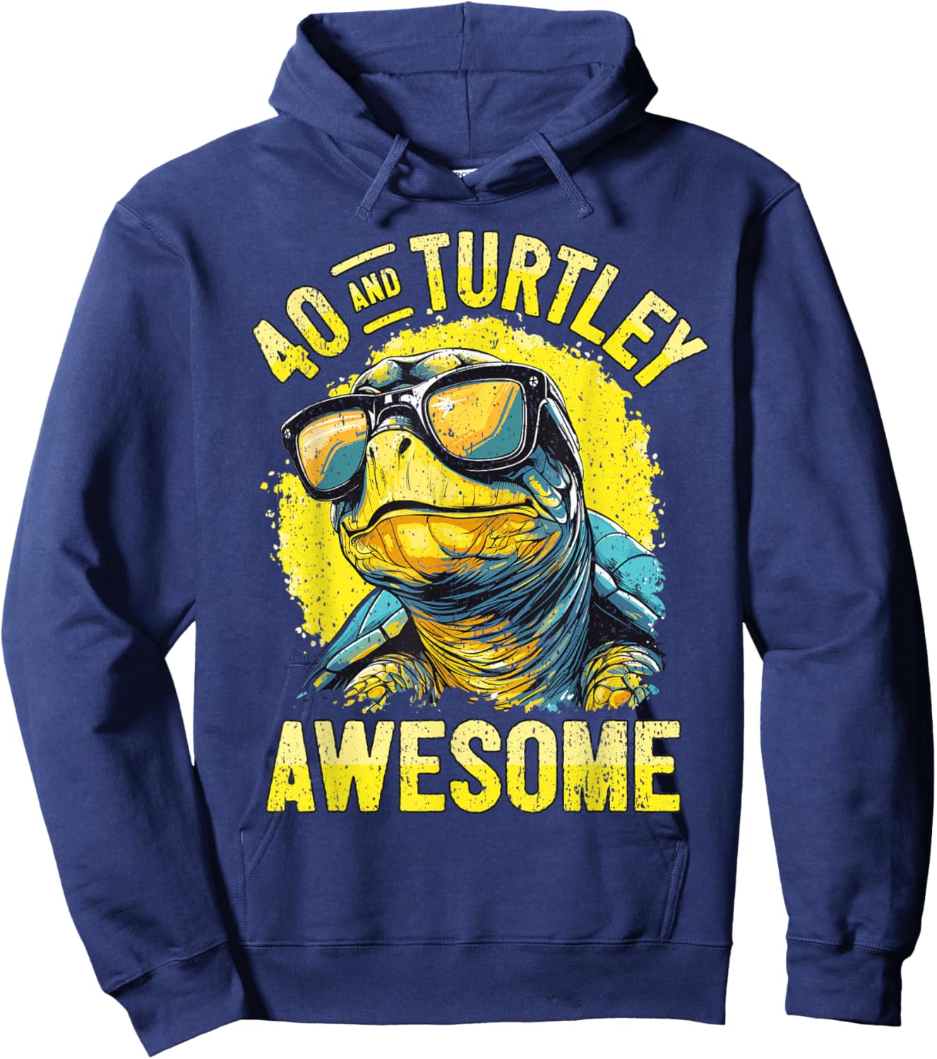 40th Birthday Turtle Age 40 Years I Tortoise 40th Birthday Hoodie - Hoodie | Navy