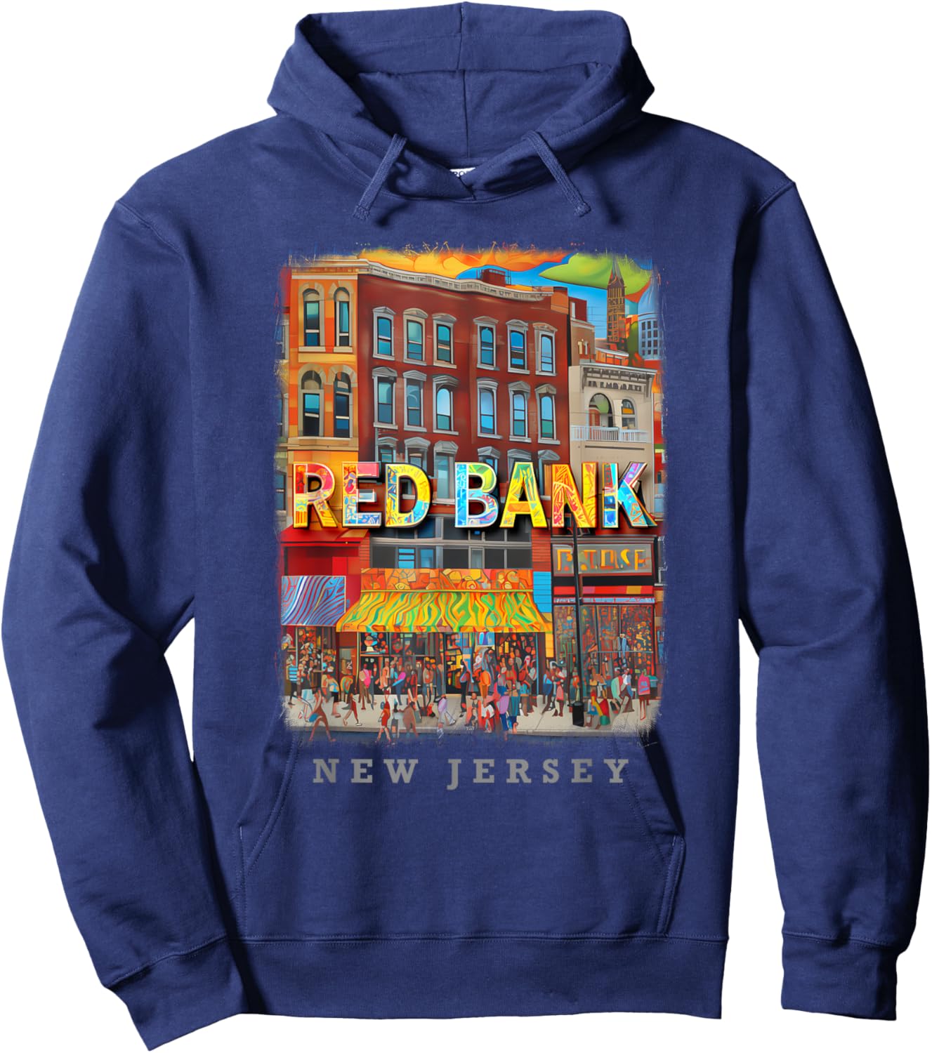 Red Bank New Jersey NJ Music and Art Scene SD503 Hoodie - Hoodie | Navy