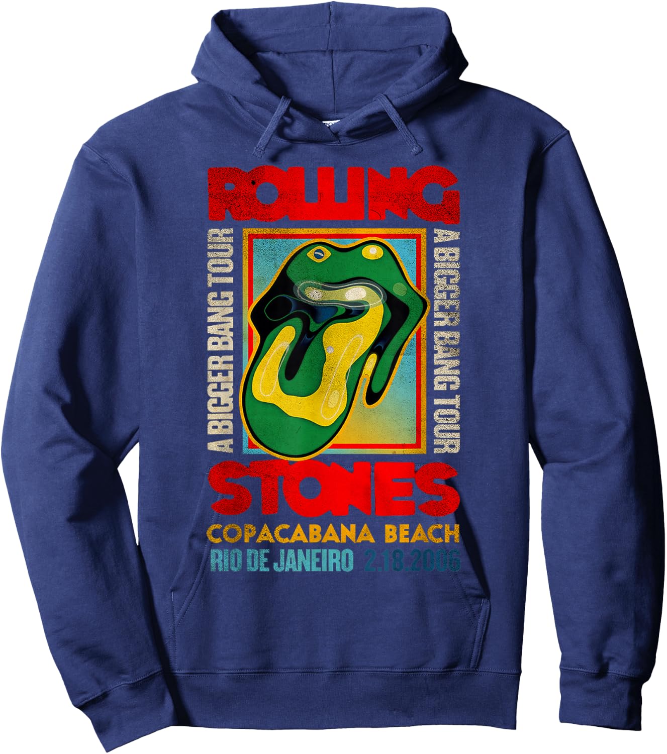 Official Rolling Stones A Bigger Bang Copacabana Tour Hoodie - Hoodie | Navy