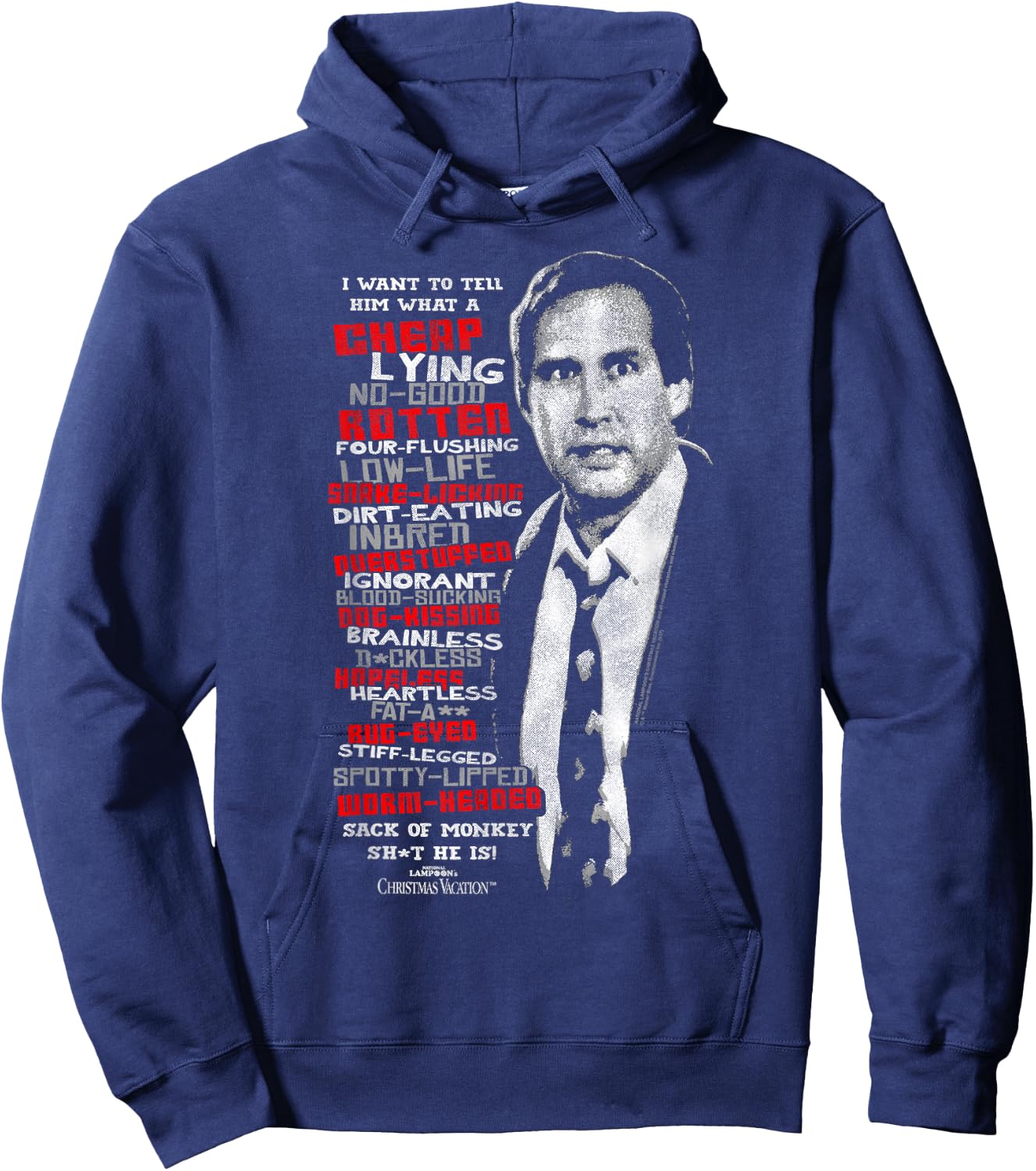 Christmas Vacation Profanities Small Hoodie - Hoodie | Navy