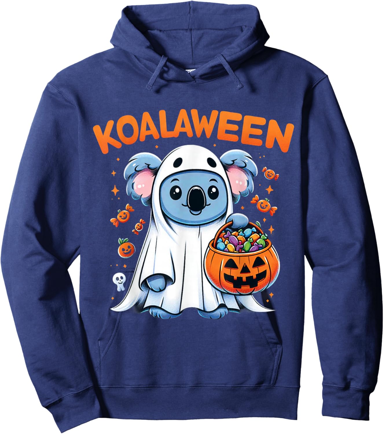 Funny Ghost Koala Halloween Koalaween Candy Hoodie - Hoodie | Navy