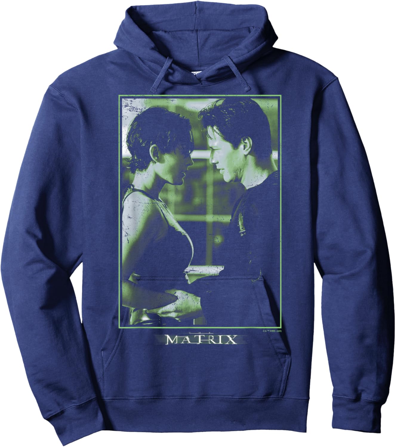 The Matrix Neo and Trinity Portrait Centered Hoodie - Hoodie | Navy