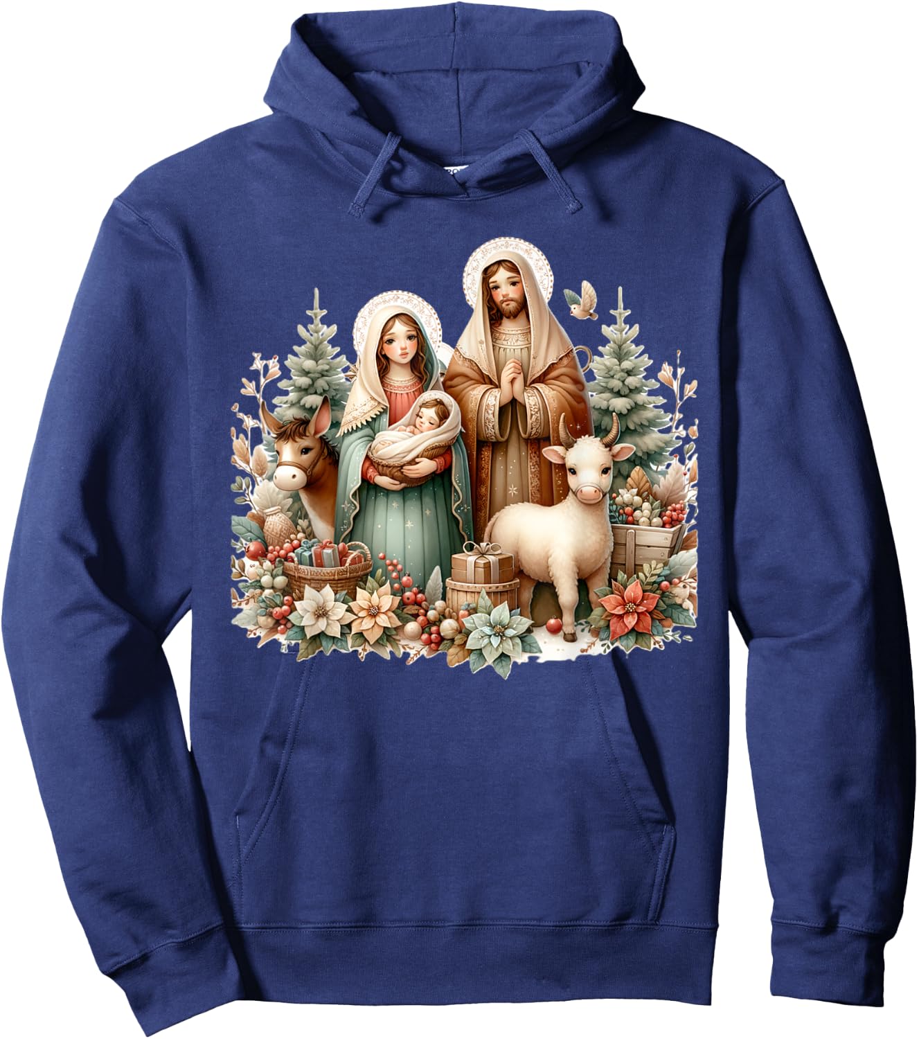 Holy Sacred Family Christmas Nativity Scene Religious Art Hoodie - Hoodie | Navy