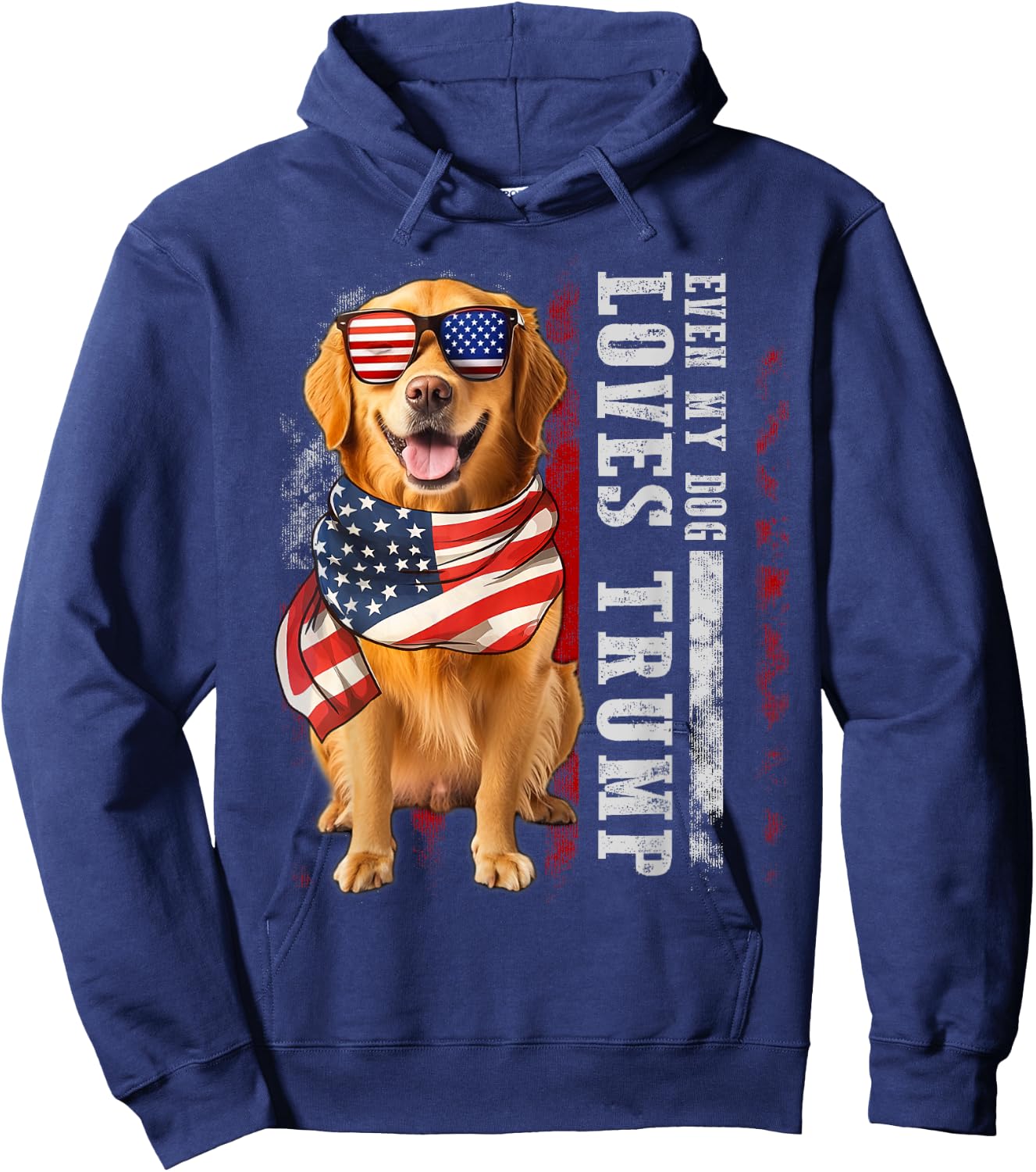 Golden retriever Even My Dog Loves Trump Funny Women Kids Hoodie - Hoodie | Navy