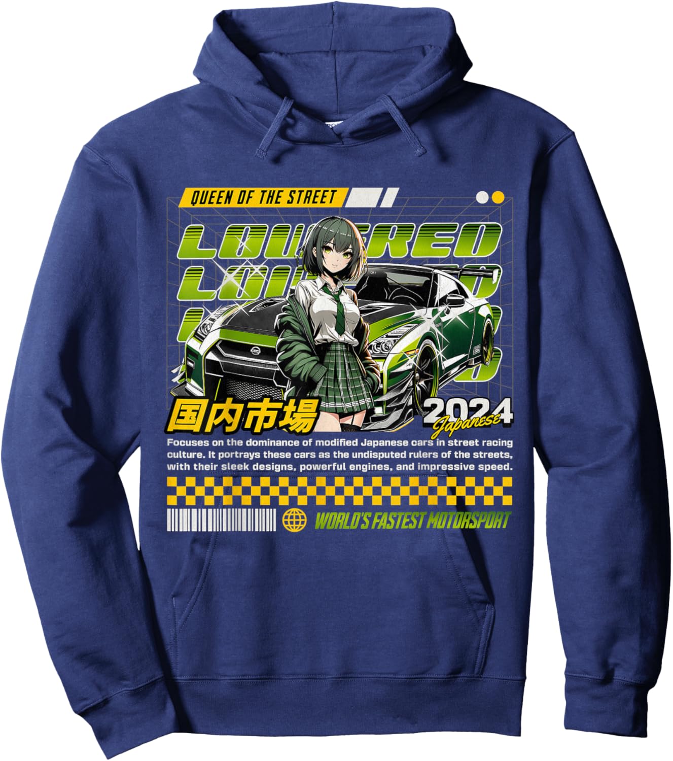 JDM Tokyo Japan Drift Race Car Tuning Retro Vintage Graphic Hoodie - Hoodie | Navy