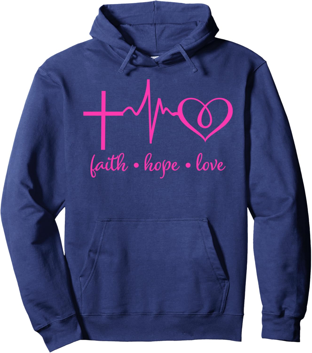 Faith Hope and Love Christian Hoodie - Hoodie | Navy