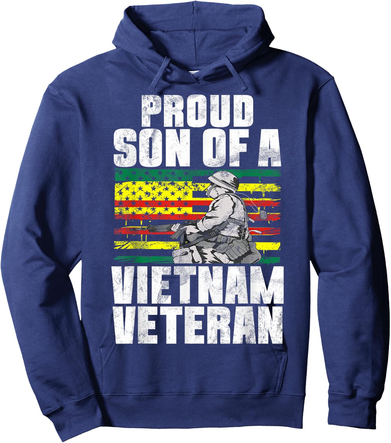 Proud Son Of A Vietnam Veteran Independence Army Grandson Hoodie - Hoodie | Navy