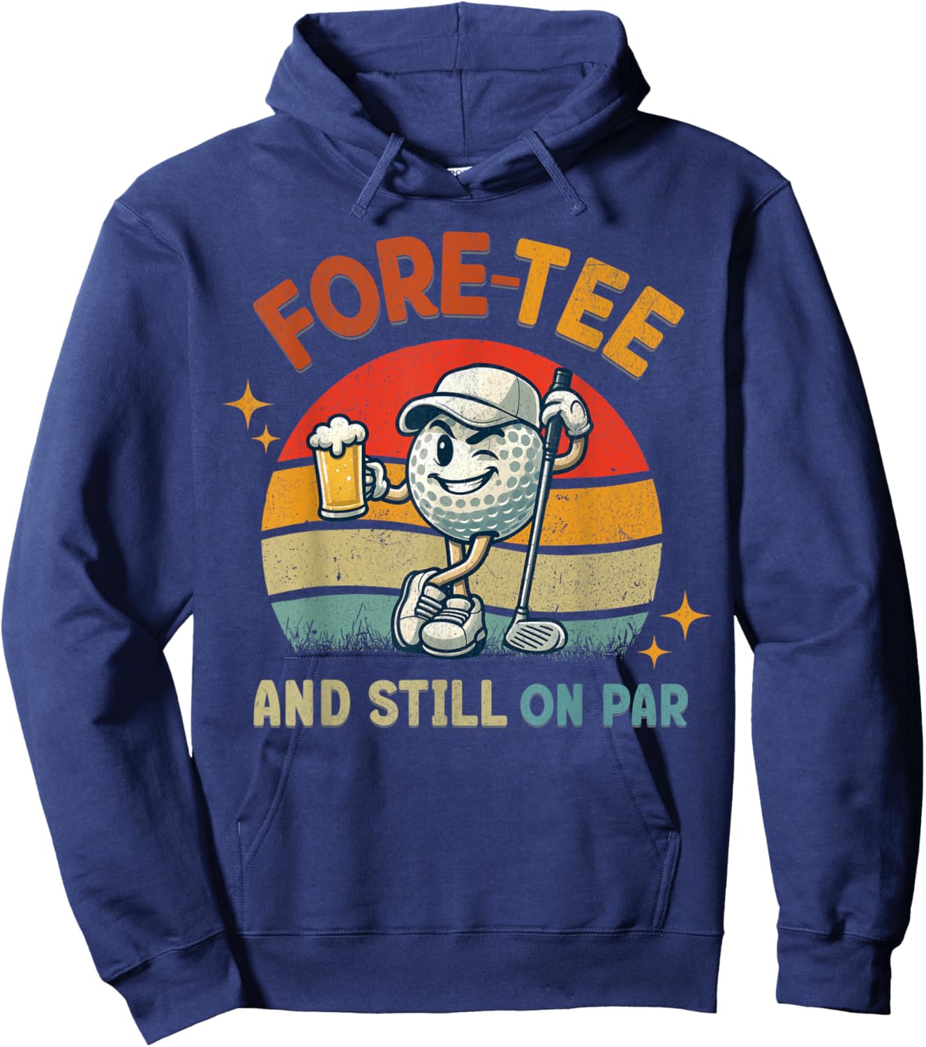 Retro Fore Golf Birthday Party 40th Birthday Golfing Hoodie - Hoodie | Navy