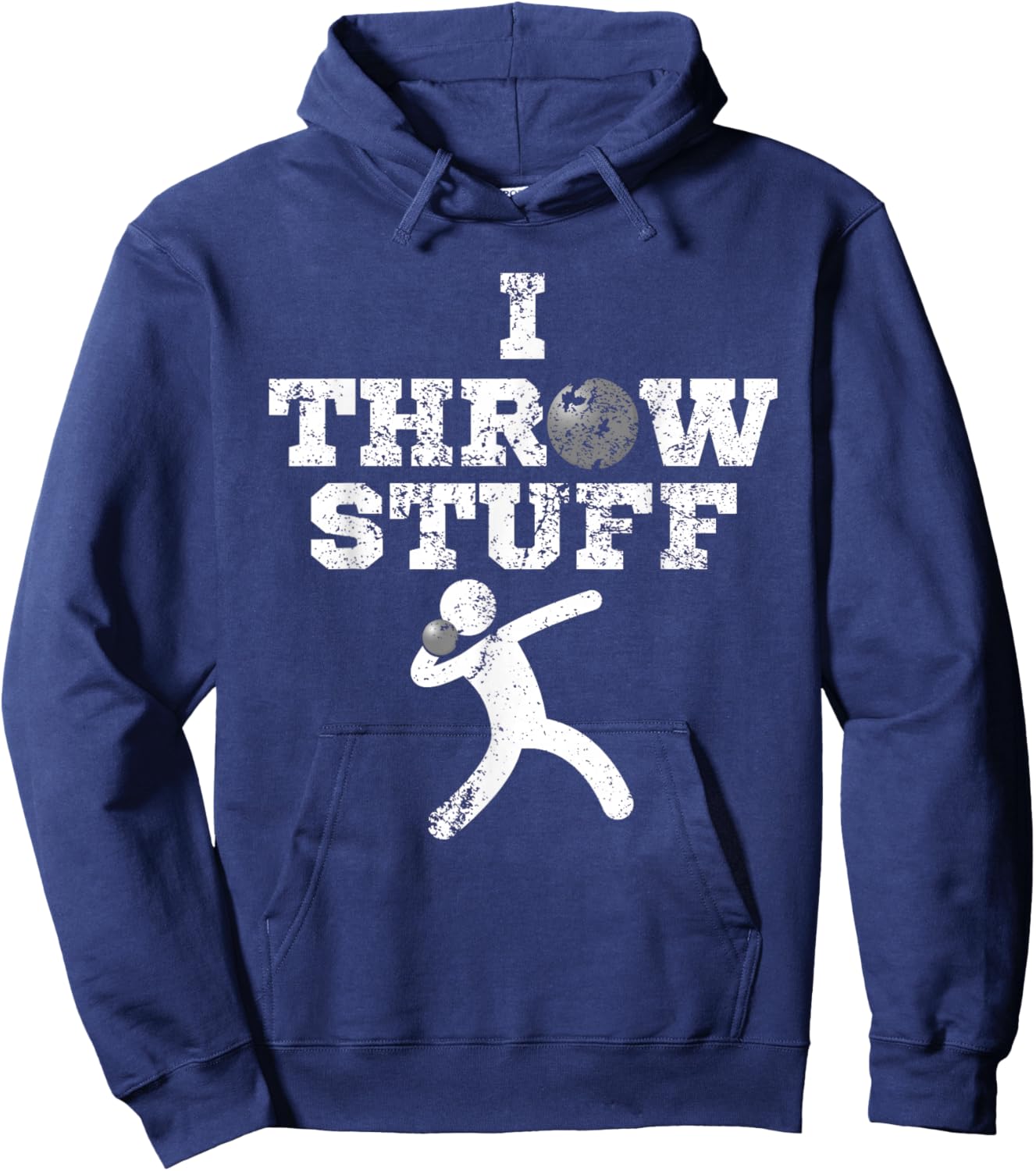 Classic Aged I Throw Stuff Shot Put Athlete Throwing Hoodie - Hoodie | Navy
