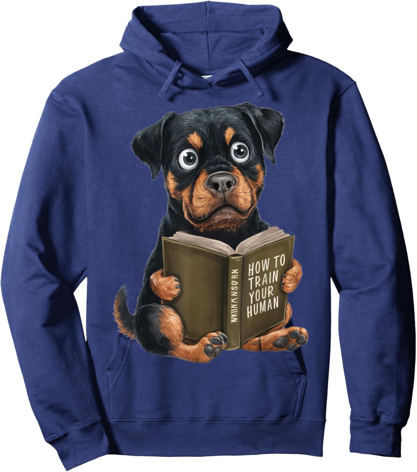 Rottweiler Dog, welpe, how to train your human, funny Hoodie - Hoodie | Navy