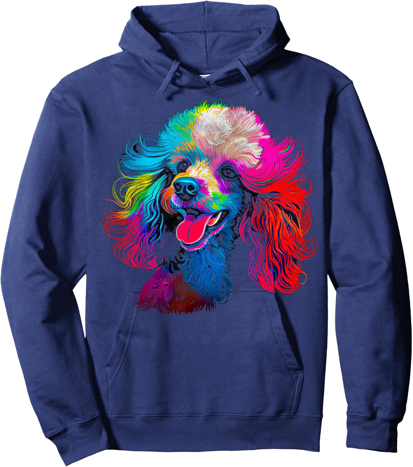 A Poodle Face Dog Black Hoodie - Hoodie | Navy